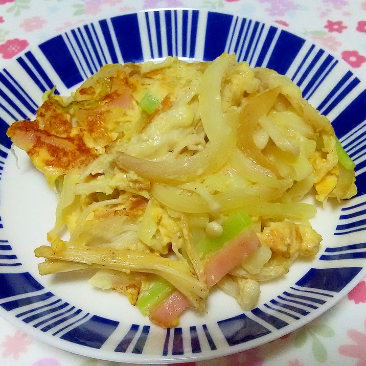 余り野菜と卵のチーズ炒め＋＋